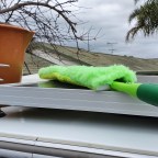 Cleaning Under the Solar Panel